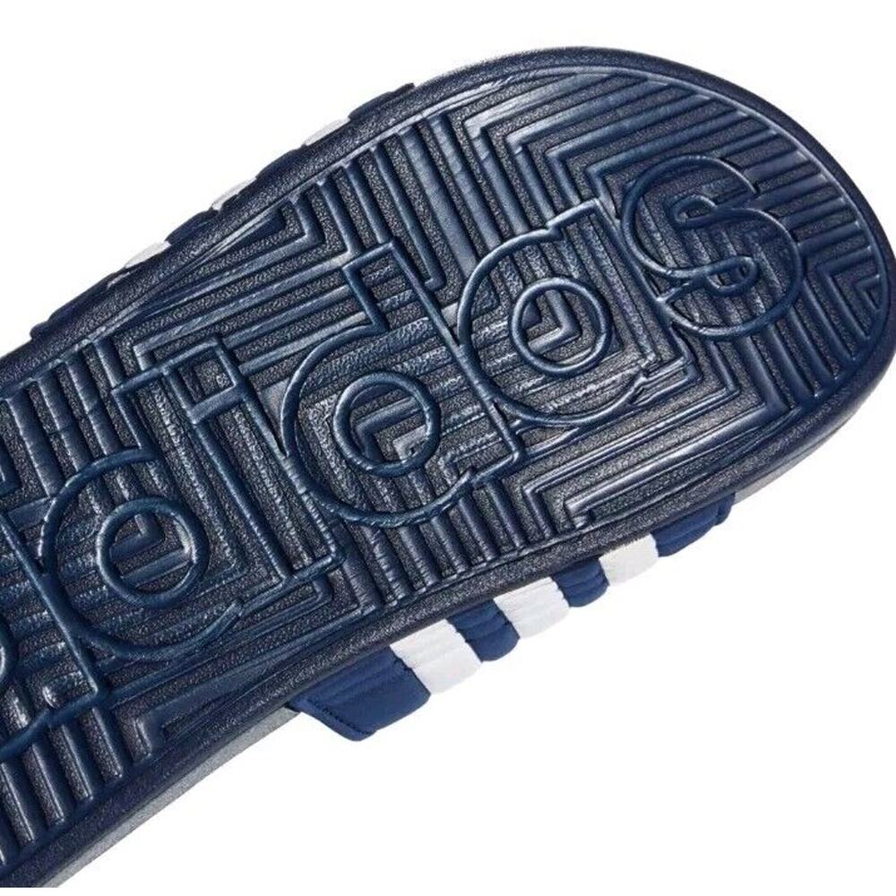 adidas Adult M7, W8 Unisex Adissage Sandal Slides Dark Blue/White/Dark Blue NIB - Picture 10 of 11